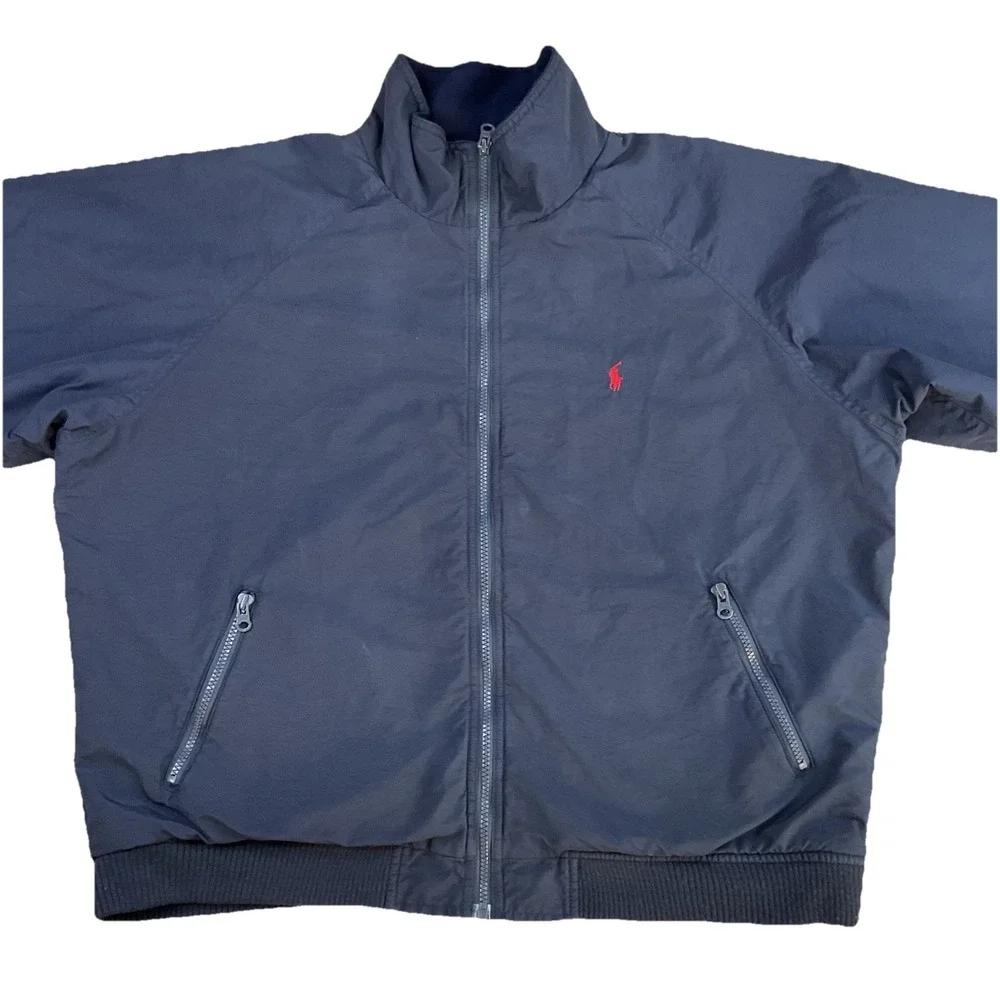 Vintage Polo Ralph Lauren Jacket 90s Nylon Blend Fleece Lined Bomber Coat Men XL